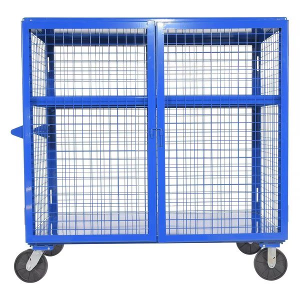 Steel Security Cart 30x60 Blue, Vestil, Mfr#: SCW-XM-3060-BL